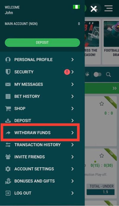 22Bet Withdraw Funds link