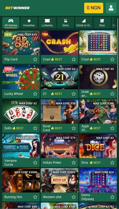 BetWinner Win Games page