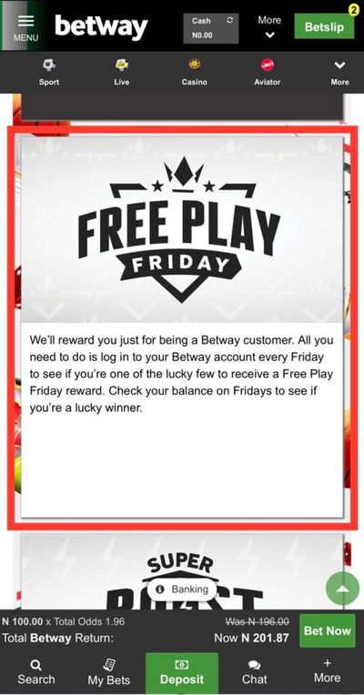 Betway Free Play Friday Promotion