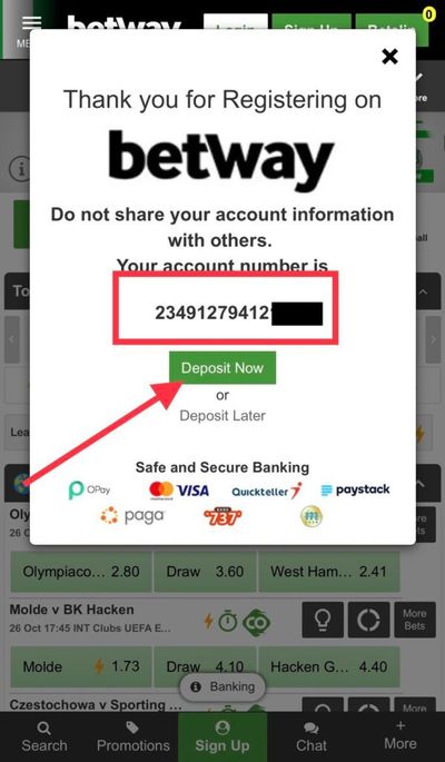 Betway registration is finished