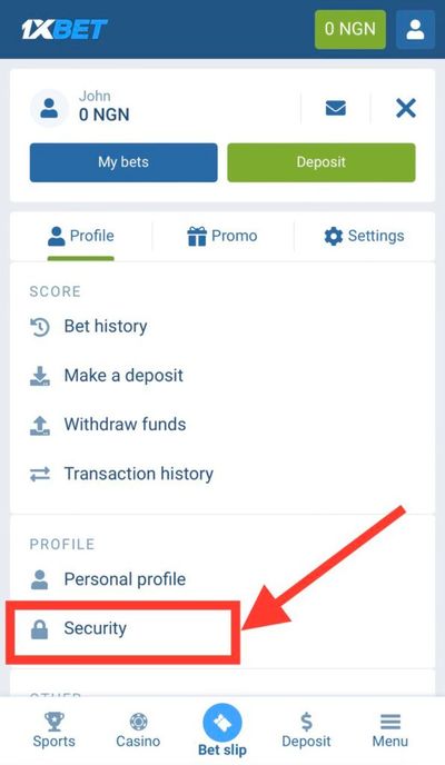 1xbet website security option