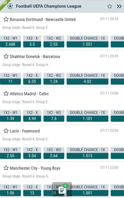 22Bet UEFA Champions League incoming matches