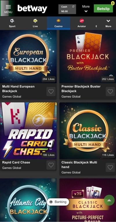 Betway Casino Table Games