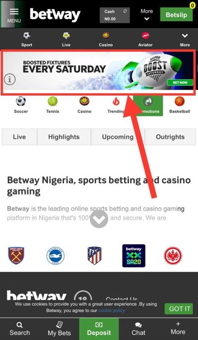 Betway Saturday Boost banner