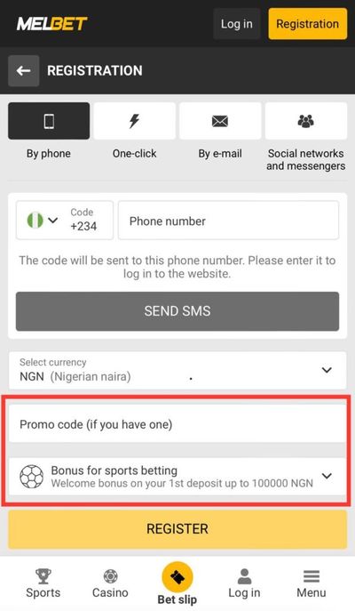 Melbet Promocode Input and Bonus Type Selector